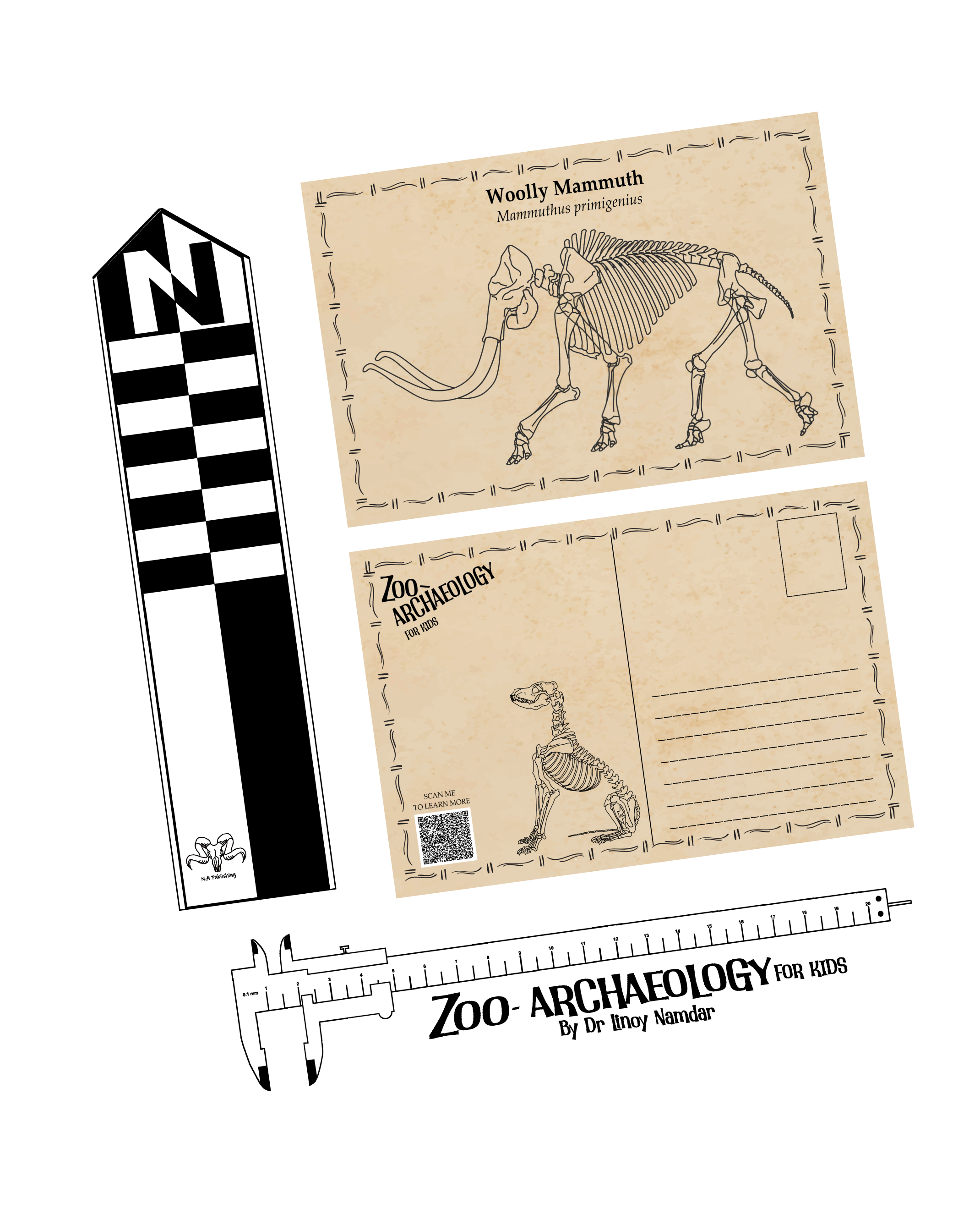 Archaeological bookmark and postcard gift set