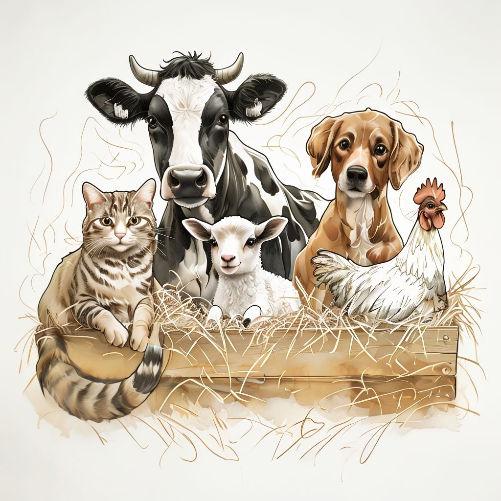 Farm animals illustration